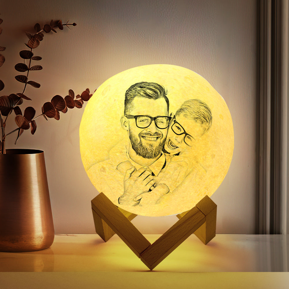 Benutzerdefinierter 3D-Druck Foto Mondlampe doppelseitig Magic Lunar - Geschenk für Tierliebhaber