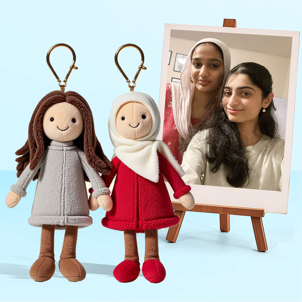 Personalisierter Foto-plüschpuppen-schlüsselanhänger Mini Me Plüsch-schlüsselanhänger