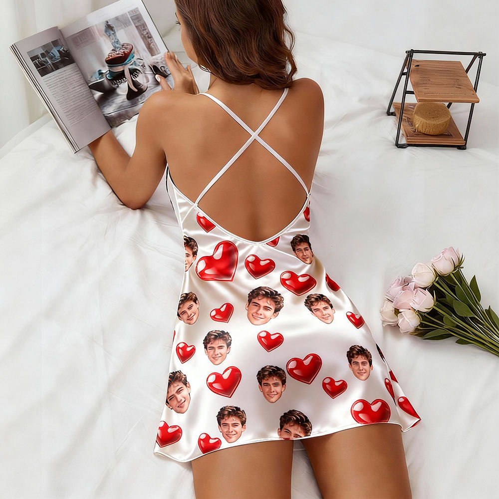 Personalisierter Pyjama Mit Gesicht Und Namen, Pyjama Mit Foto, Geschenk Zum Valentinstag Für Ehefrau Oder Freundin - 