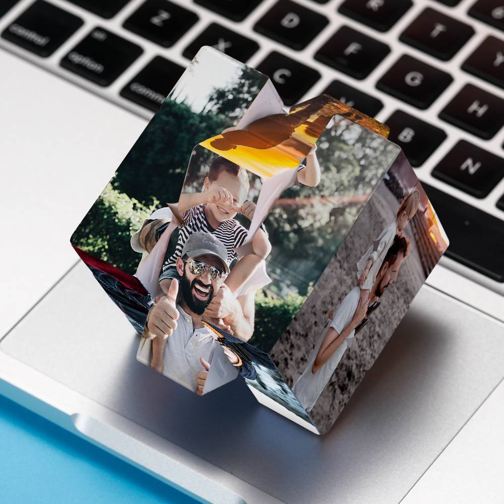 Benutzerdefinierter Zauberwürfel Mit Mehreren Fotos – Erinnerungsgeschenk Für Papa - 