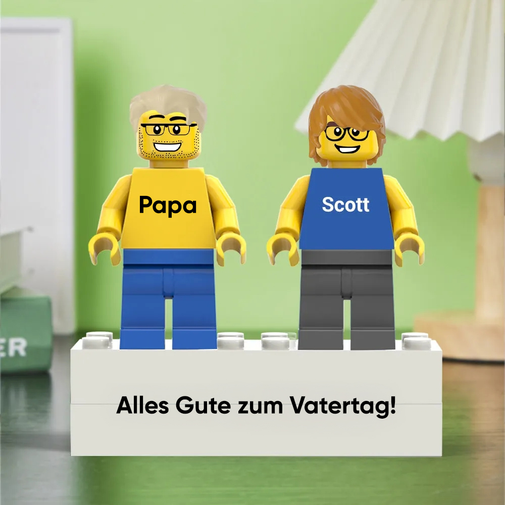 Vatertagsgeschenk Geschenke Für Papa, Individuelle Minifiguren, Personalisierte Minifiguren Mit Sockel, Individuelle Multiplayer-minifiguren