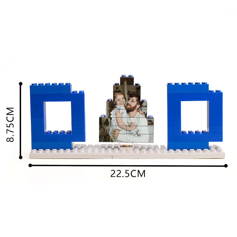 Vatertagsgeschenke Benutzerdefinierte Foto Bausteine puzzles Fotoblöcke Drehbare Foto -