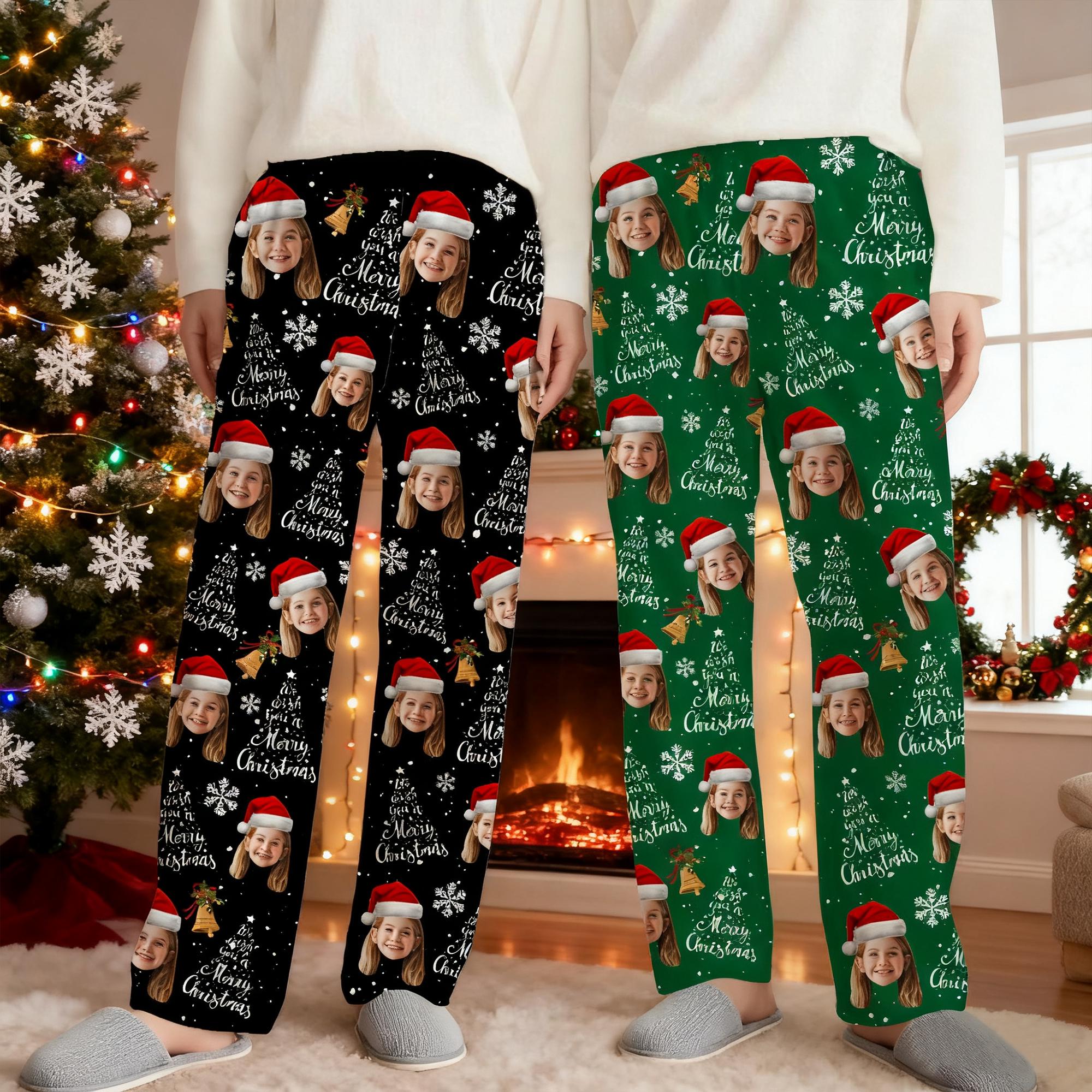 Personalisieren Sie Weihnachtspyjamas Mit Gesicht, Pyjamas Mit Foto, Individuelle Pyjamahosen, Familienpyjamas, Herrenpyjamas, Damenpyjamas, Weihnachtsgeschenke