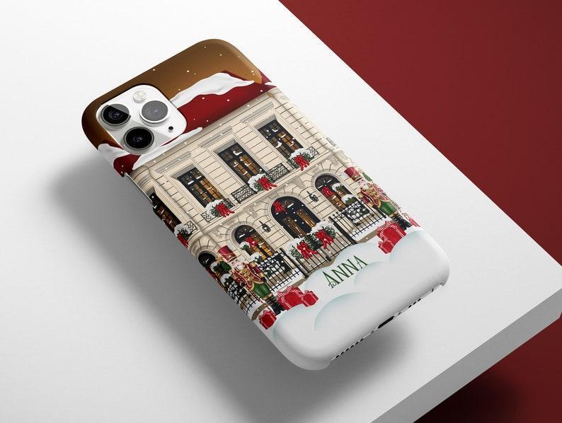 Benutzerdefinierter Name Christmas Town Handyhülle Für Iphone 16 15 14 13 12 11 Samsung Galaxy S24 S23 S22 Pixel 9 Weihnachten Magsafe Hülle, Haus Personalisiert -