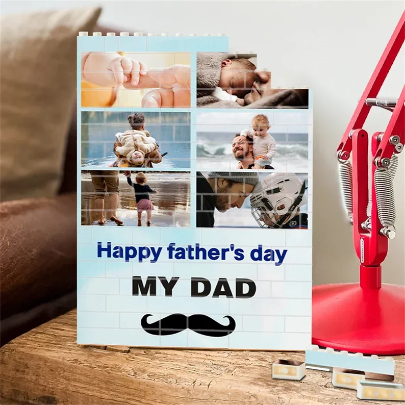 Individueller Foto-puzzle-rahmen Aus Bausteinen – Ein Liebevolles Geschenk Zum Vatertag