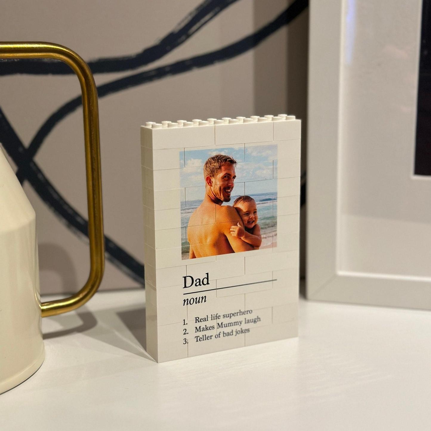 Personalisierter Foto-baustein Für Papa, Geschenk Für Papa, Substantiv, Baustein, Puzzle, Geschenk, Ihn, Papa, Vatertag - 