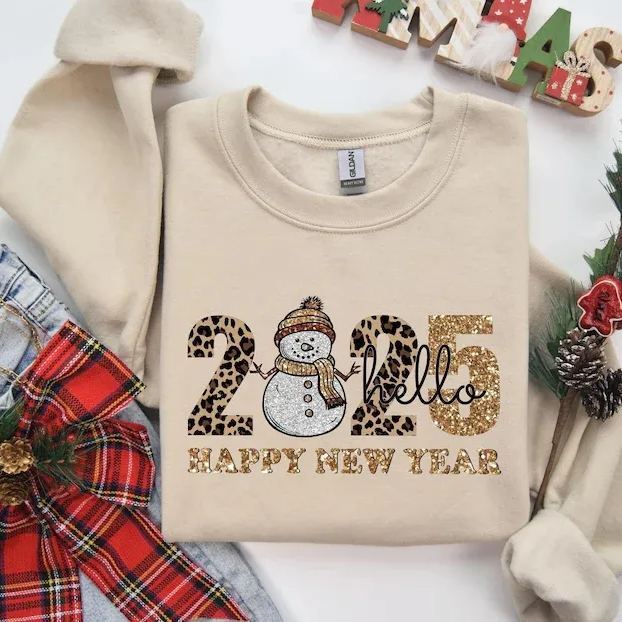 Sweatshirt „frohes Neues Jahr", Hoodie „frohes Neues Jahr 2025", Hoodie Für Mädchen Auf Neujahrsreisen, Sweatshirt Für Die Feiertage 2025, Sweatshirt Für Die Neujahrsparty - 