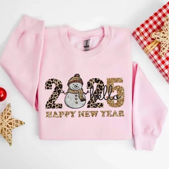 Sweatshirt „frohes Neues Jahr", Hoodie „frohes Neues Jahr 2025", Hoodie Für Mädchen Auf Neujahrsreisen, Sweatshirt Für Die Feiertage 2025, Sweatshirt Für Die Neujahrsparty - 