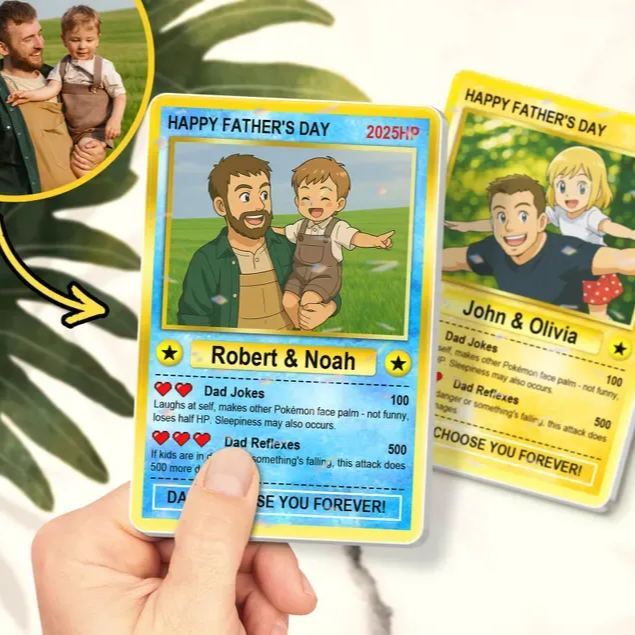 Personalisierte Anime-karte Zum Vatertag, Vatertagsgeschenk Von Kindern, Game Dad Geschenk, Personalisierte Foto-trading-anime-karte, Gamer-ehemann-geschenk, Neuer Papa - 