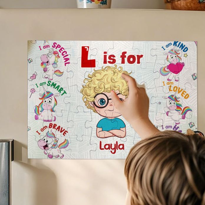 Personalisiertes Alphabet-namen-cartoon-magnetpuzzle Für Kinder, Individuelles Lernspielzeug Für Kleinkinder, Montessori-pädagogische Geschenkidee - 