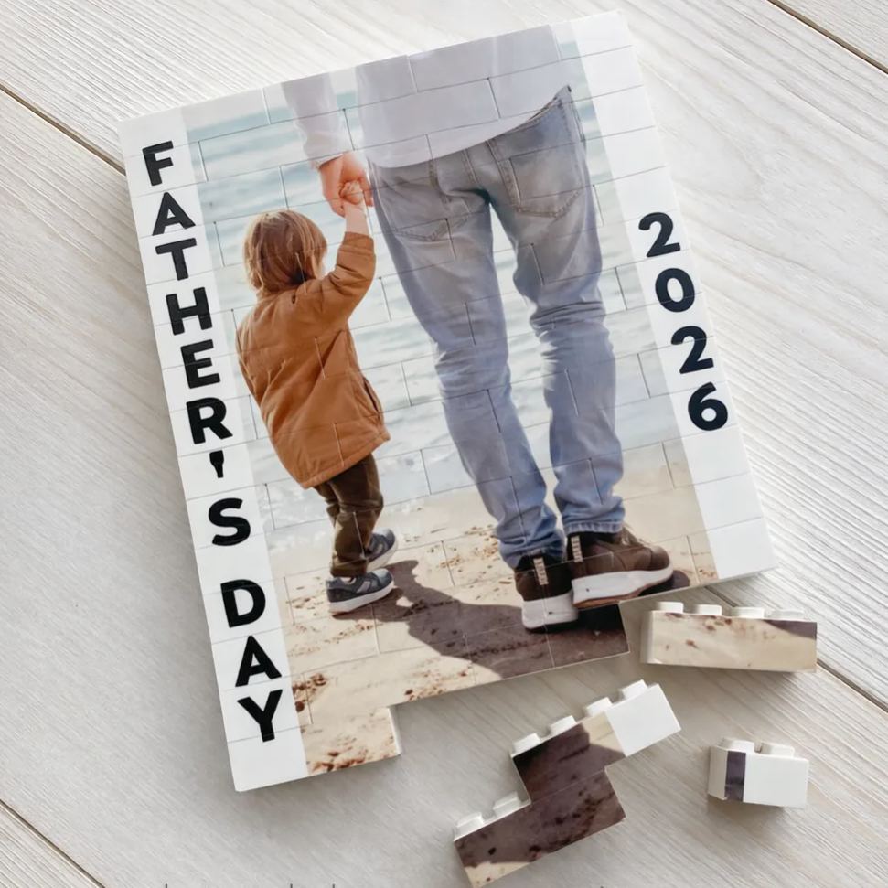 Individueller Foto-puzzle-rahmen Aus Bausteinen – Ein Liebevolles Geschenk Zum Vatertag