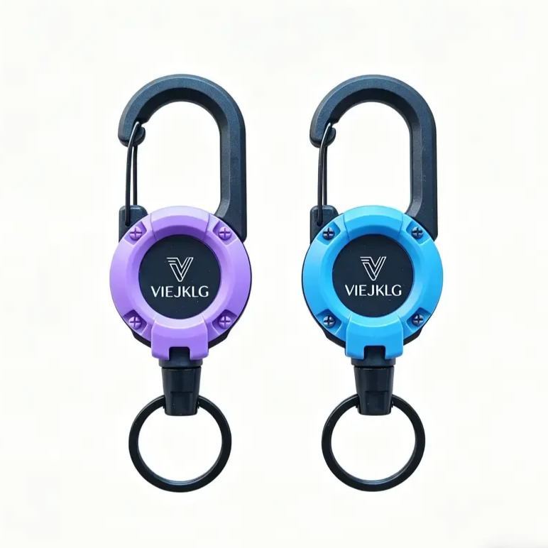 3 In 1 new multifunctional Retractable Pull Reel Carabiner Keychain, Strong Steel Wire Rope Buckle,Outdoor Sport Keychain Tool keychain accessories