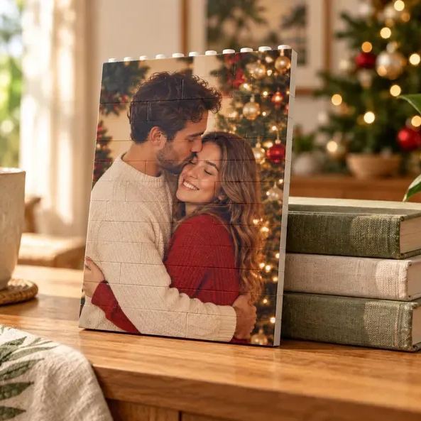 Benutzerdefinierter Foto-Puzzlerahmen – Personalisiertes Weihnachtsgeschenk Für Paare Und Familie - 