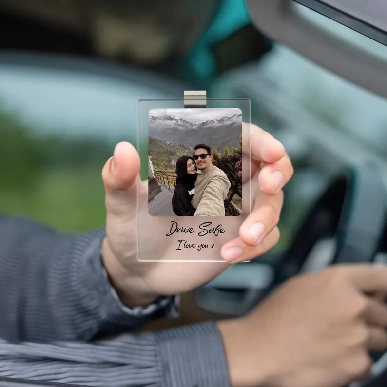 Sonnenblendenclip Mit Foto – Individueller Sonnenblendenclip „fahr Vorsichtig, Ich Liebe Dich" – Geschenkidee Fürs Auto - 