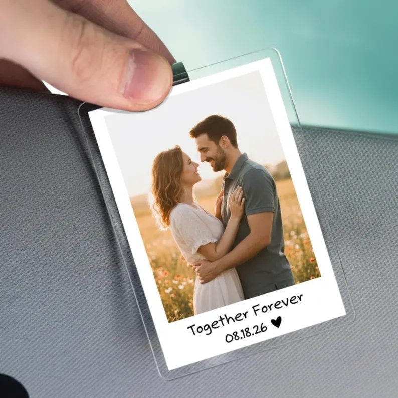 Sonnenblendenclip Mit Foto – Individueller Sonnenblendenclip „fahr Vorsichtig, Ich Liebe Dich" – Geschenkidee Fürs Auto - 