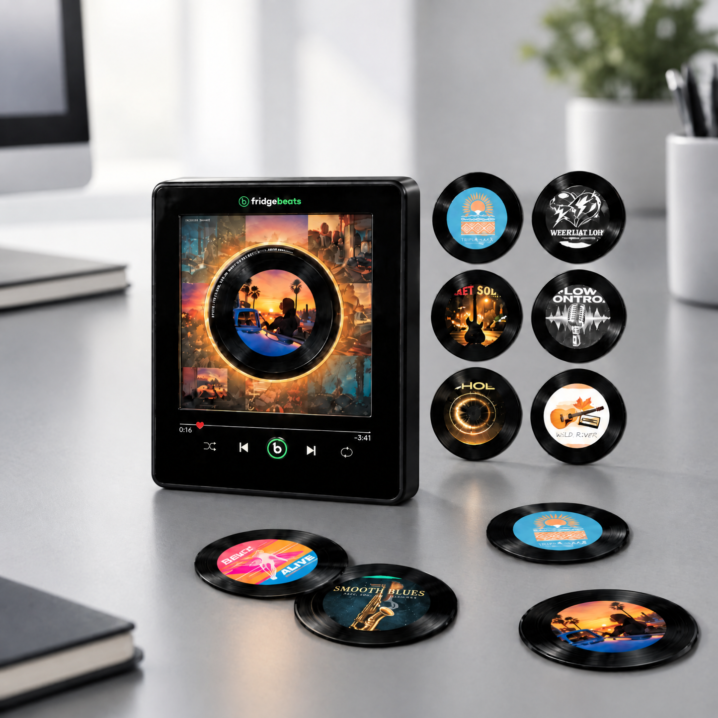 Personalisierter Vinyl-Schallplatten-Kühlschrankmagnet - 