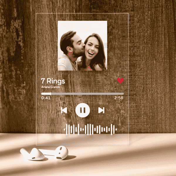 Benutzerdefiniertes Song-poster, Weihnachtsgeschenke, Scannbarer Spotify-code, Acryl-musik-schlüsselanhänger Für Die Familie -