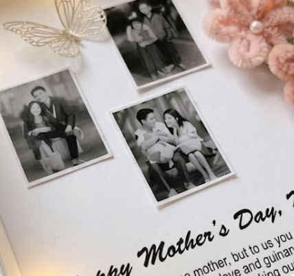 Personalisierter Muttertagsgeschenk-schattenkasten: Handgefertigter Pfeifenreiniger-blumenstrauß Mit Individuellen Fotos Und Beleuchtung – Ein Einzigartiges Erinnerungsstück Für Mama - 