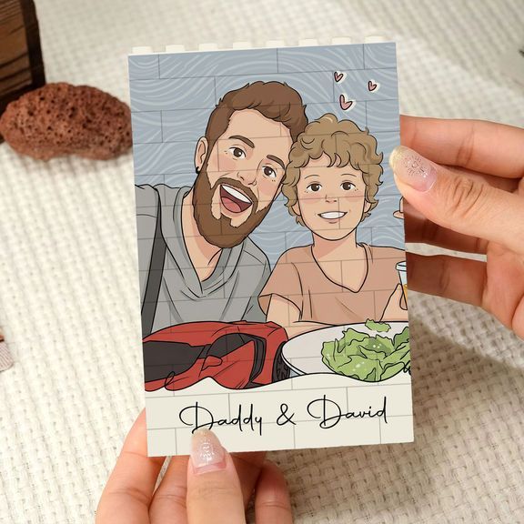 Geschenk Für Papa – Personalisierte Fotoziegel „papa & Ich“ – Geburtstags- Oder Vatertagsgeschenk - 