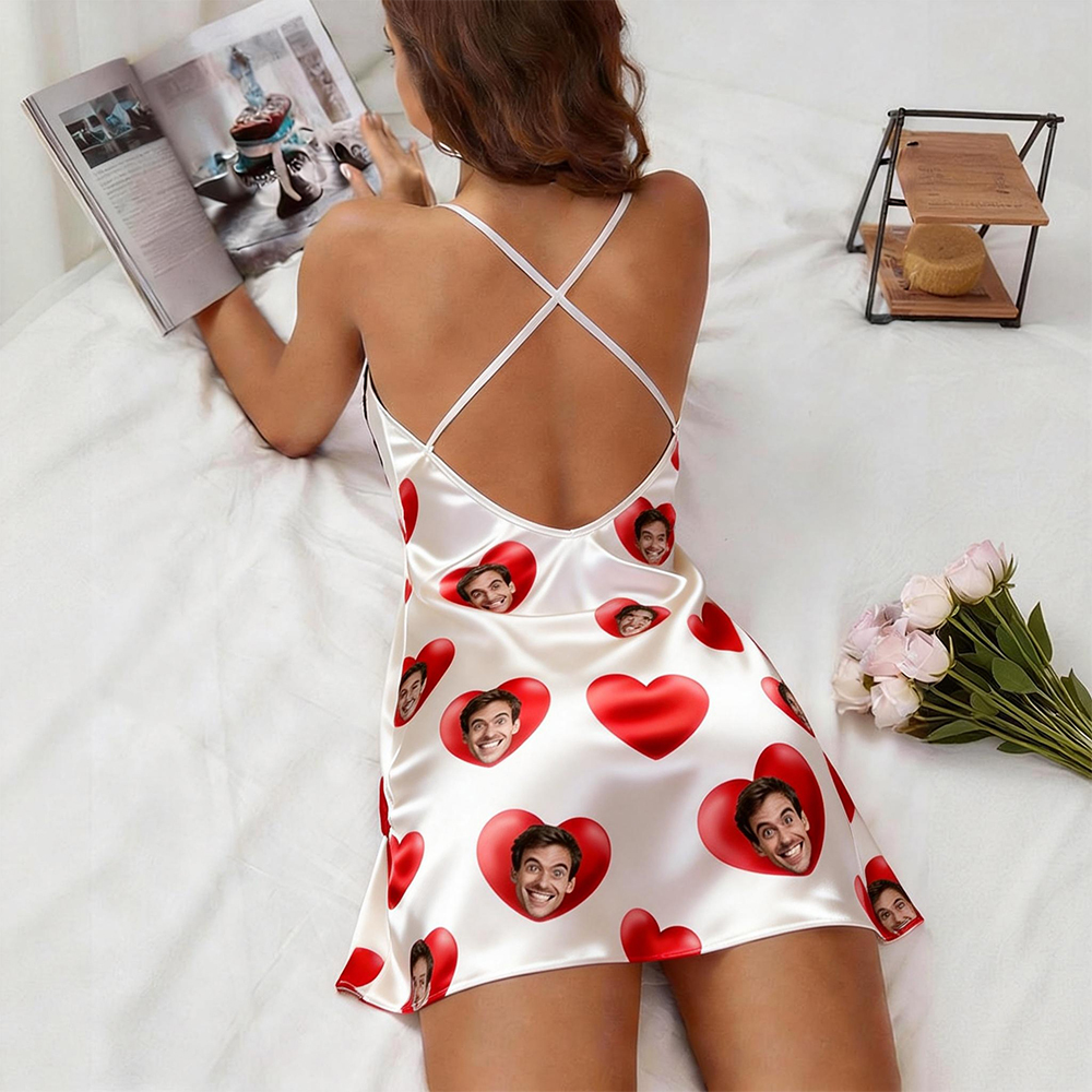 Personalisierter Pyjama Mit Gesicht Und Namen, Pyjama Mit Foto, Geschenk Zum Valentinstag Für Ehefrau Oder Freundin - 