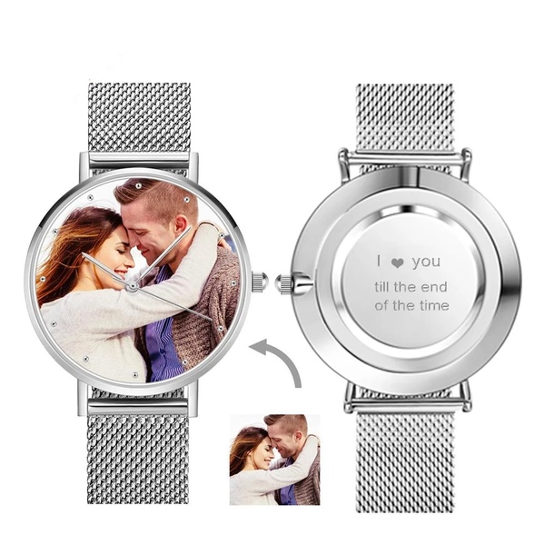 Jubiläumsgeschenke Unisex-uhr Mit Graviertem Foto In Roségold -