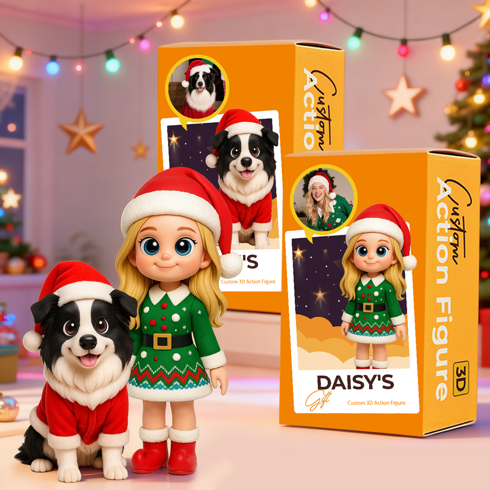 Personalized 3D Figurine from Photo Handcrafted Mini Doll Xmas Gift for Loved Ones - 