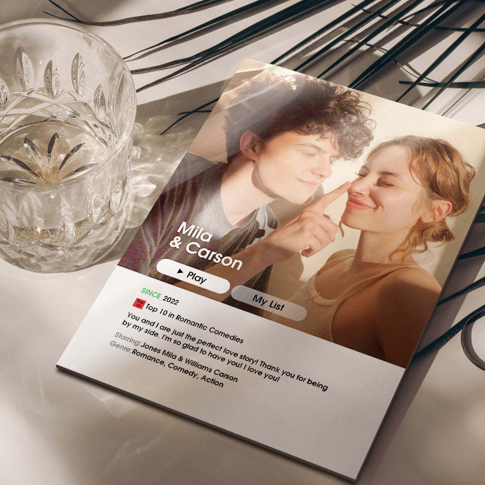 Custom Love Movie Poster Plaque/Keychain for Her - CustomPhotoWallet