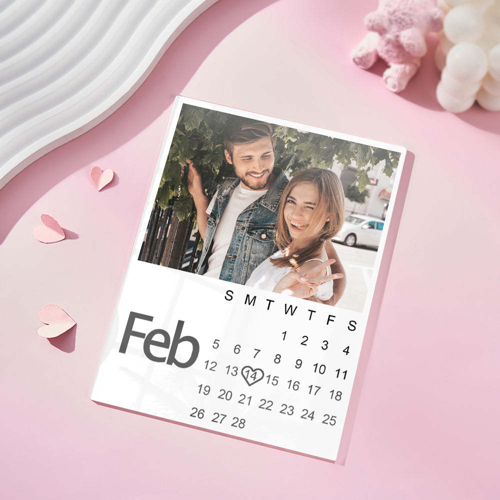 Customizable Calendar Plaque With Photo Personalized Photo Anniversary Gift - CustomPhotoWallet