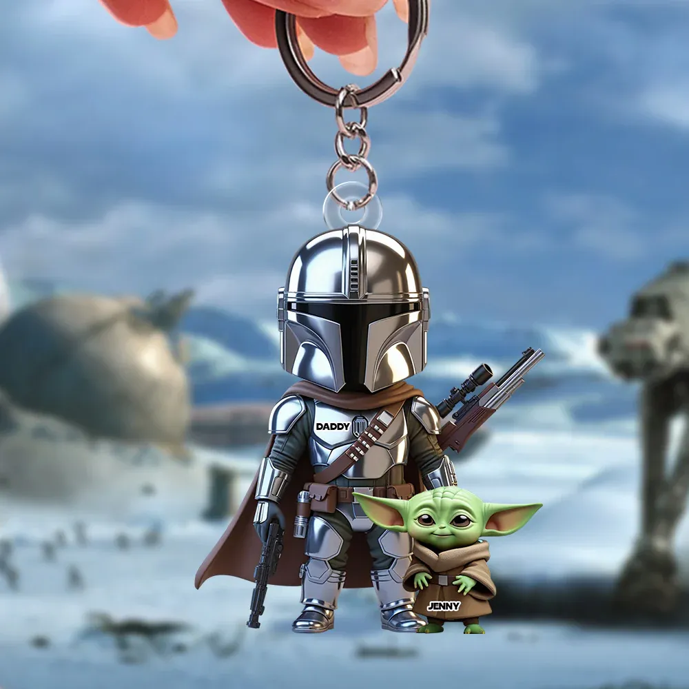 Warrior Dad Keychain Personalized Gifts For Dad - 