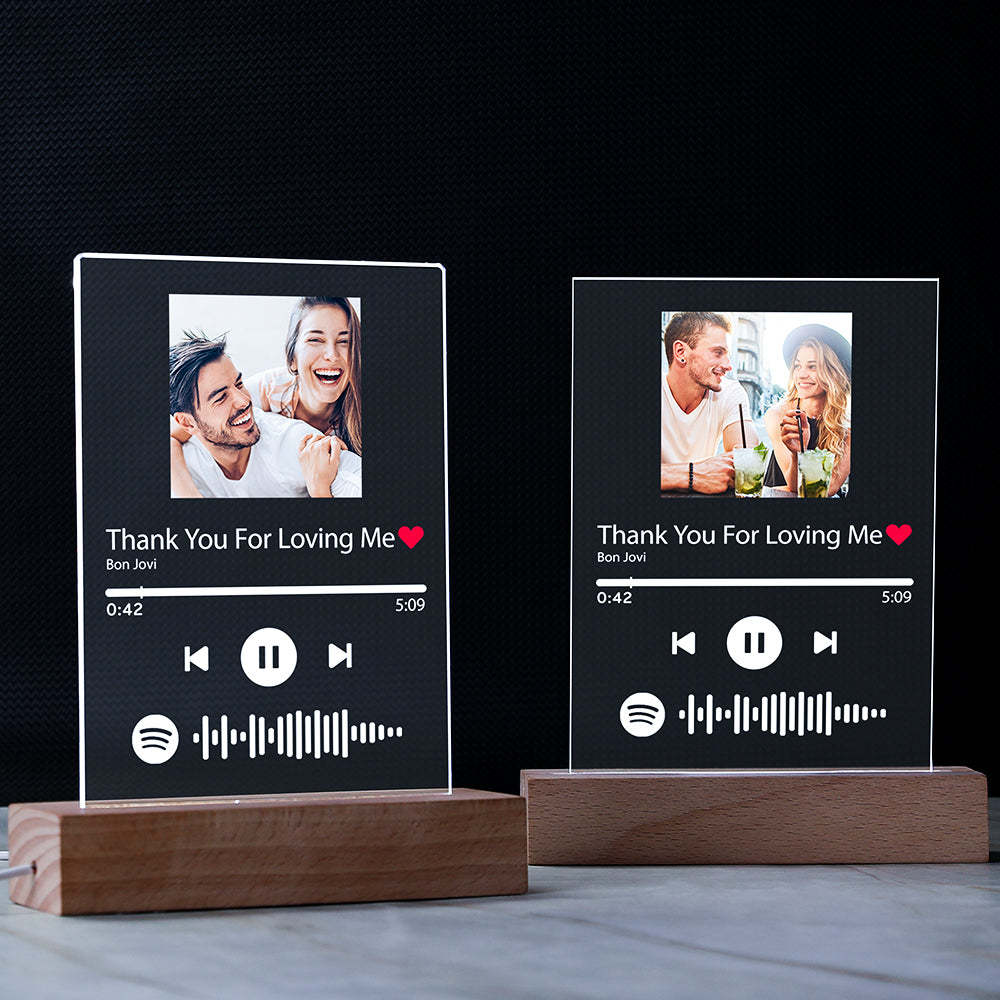 Custom Spotify Code Music Acrylic Glass Plaque Night Light