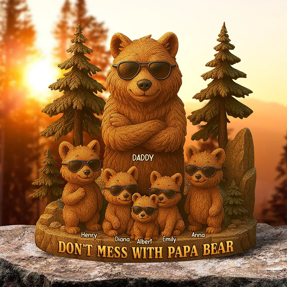 Papa Bear Acrylic Plaque - Personalized Gifts For Father - 