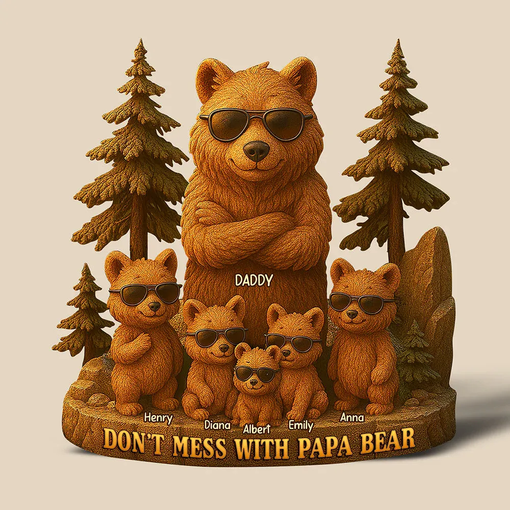 Papa Bear Acrylic Plaque - Personalized Gifts For Father - 