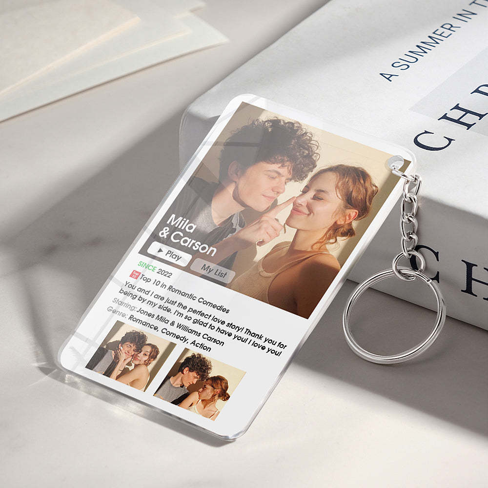 Custom Movie Poster Keychain Photo Plaque Gifts For Lover - CustomPhotoWallet