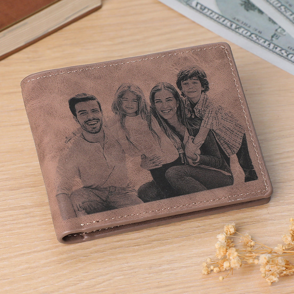 Personalised Photo Wallets Custom Text Mens Wallet With Picture Father's Day Gifts For Men