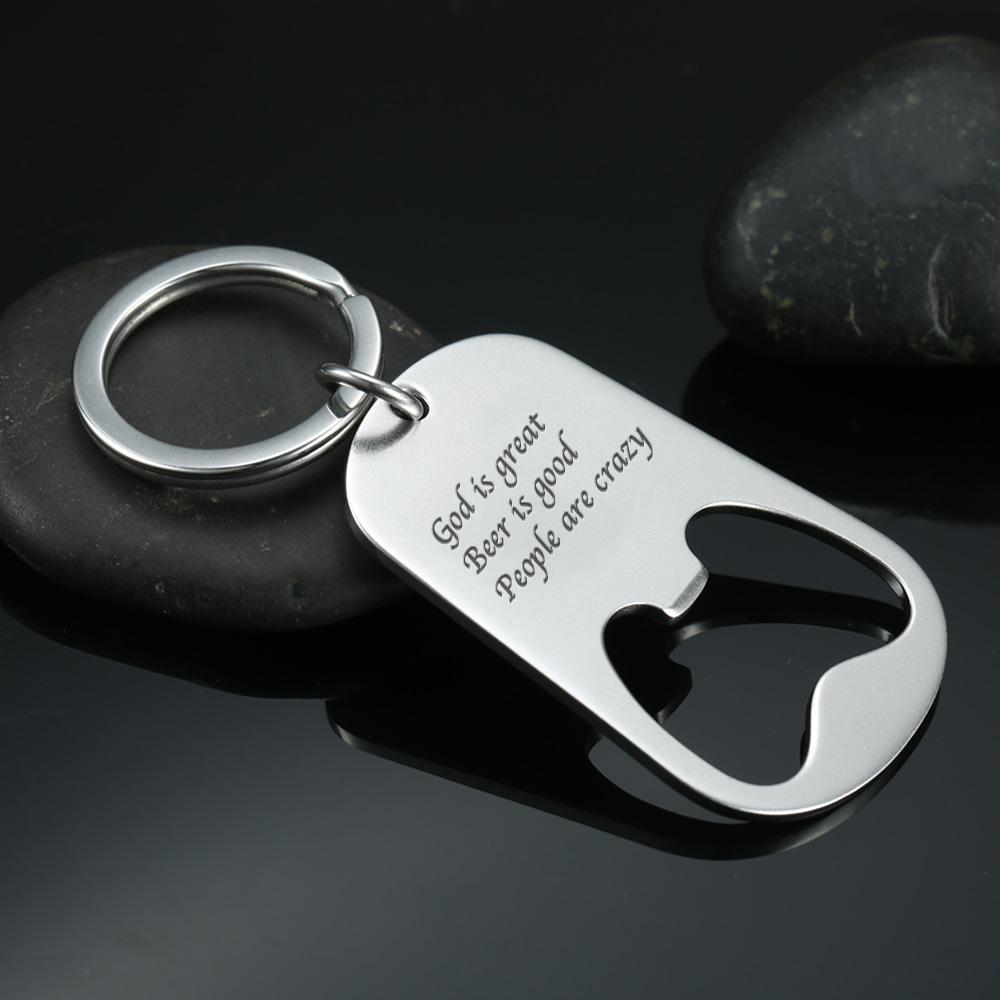 Father's Day Gift Custom Photo Engraved Keychain | Oktoberfest Beer Bottle Opener