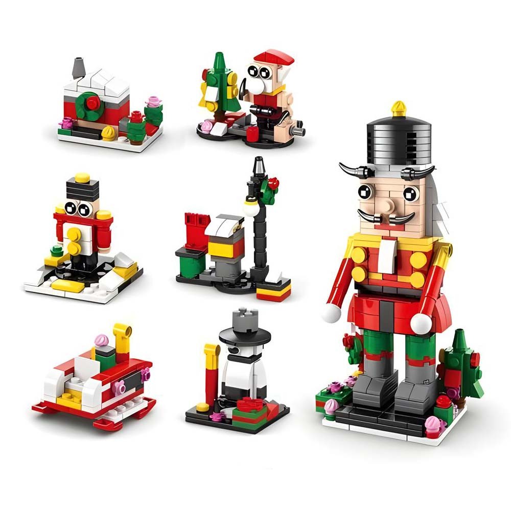 Christmas Brick Figures  Surprise Blind Box  24 Calendar Countdown Gift Box Nutcracker Brick Figures Blind Box - 