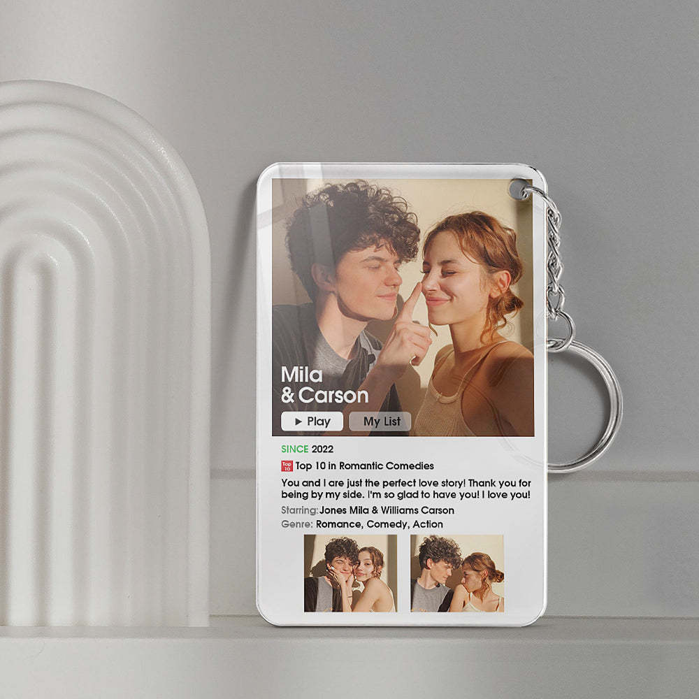 Custom Movie Poster Keychain Photo Plaque Gifts For Lover - CustomPhotoWallet