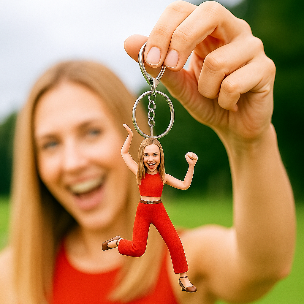 Custom Face Santa Muscle Doll Keychain Personalized Christmas Mini Figure Keychain/Doll - 