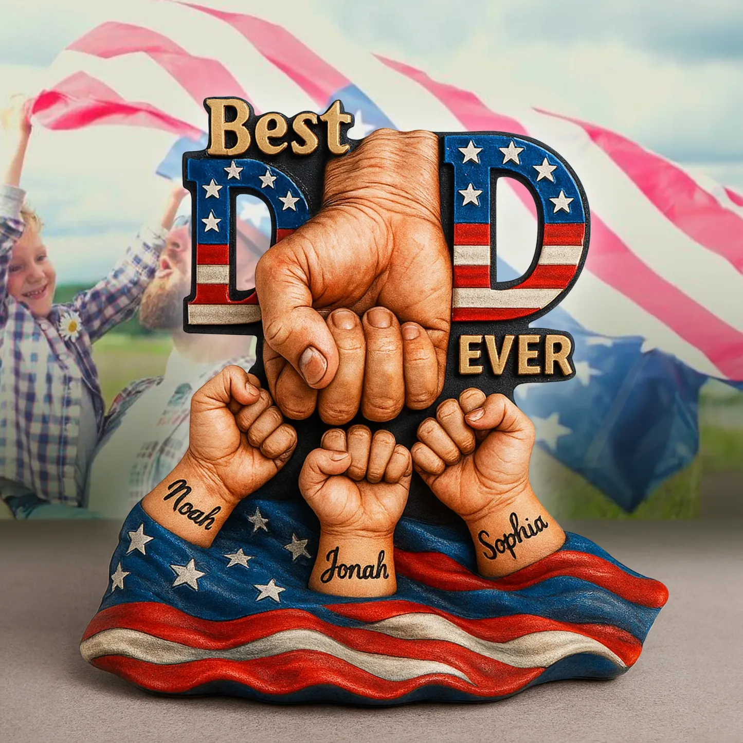 Lion Dad Plaque - Personalized Gifts For Father - Upto 5 Kids - 