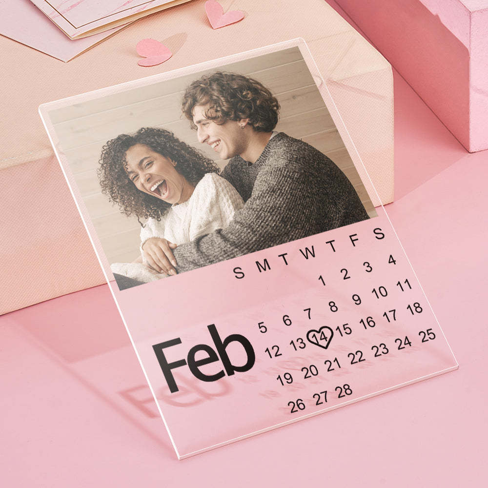 Customizable Calendar Plaque With Photo Personalized Photo Anniversary Gift - CustomPhotoWallet