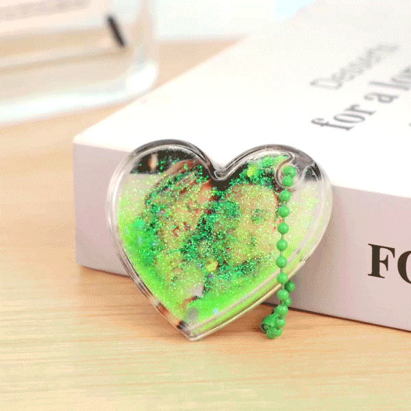 Custom Photo Keychain Heart Shape with Quicksand Gifts for Her - CustomPhotoWallet