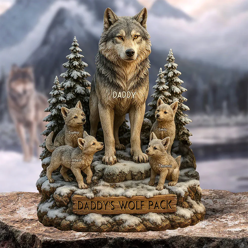 Wolf Dad Plaque - Personalized Gifts For Dad