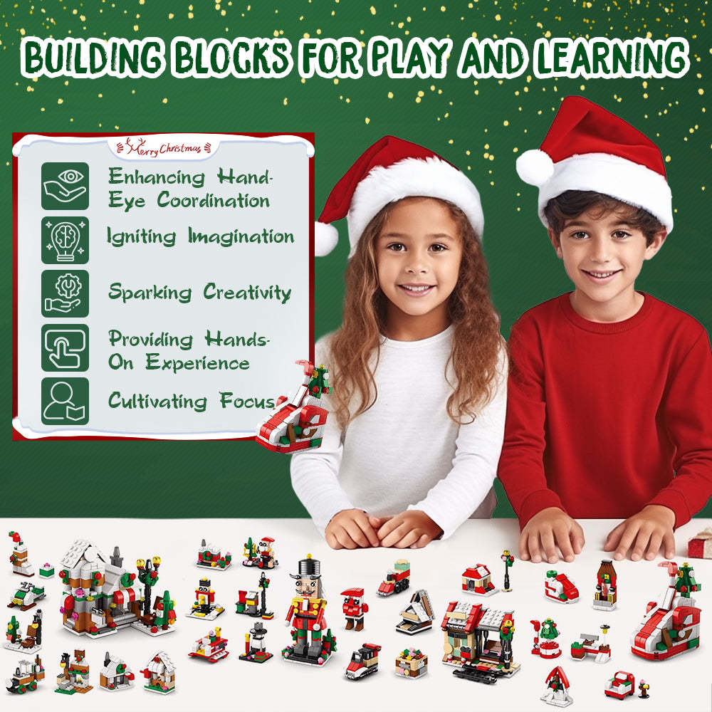 Christmas Brick Figures  Surprise Blind Box  24 Calendar Countdown Gift Box Nutcracker Brick Figures Blind Box - 