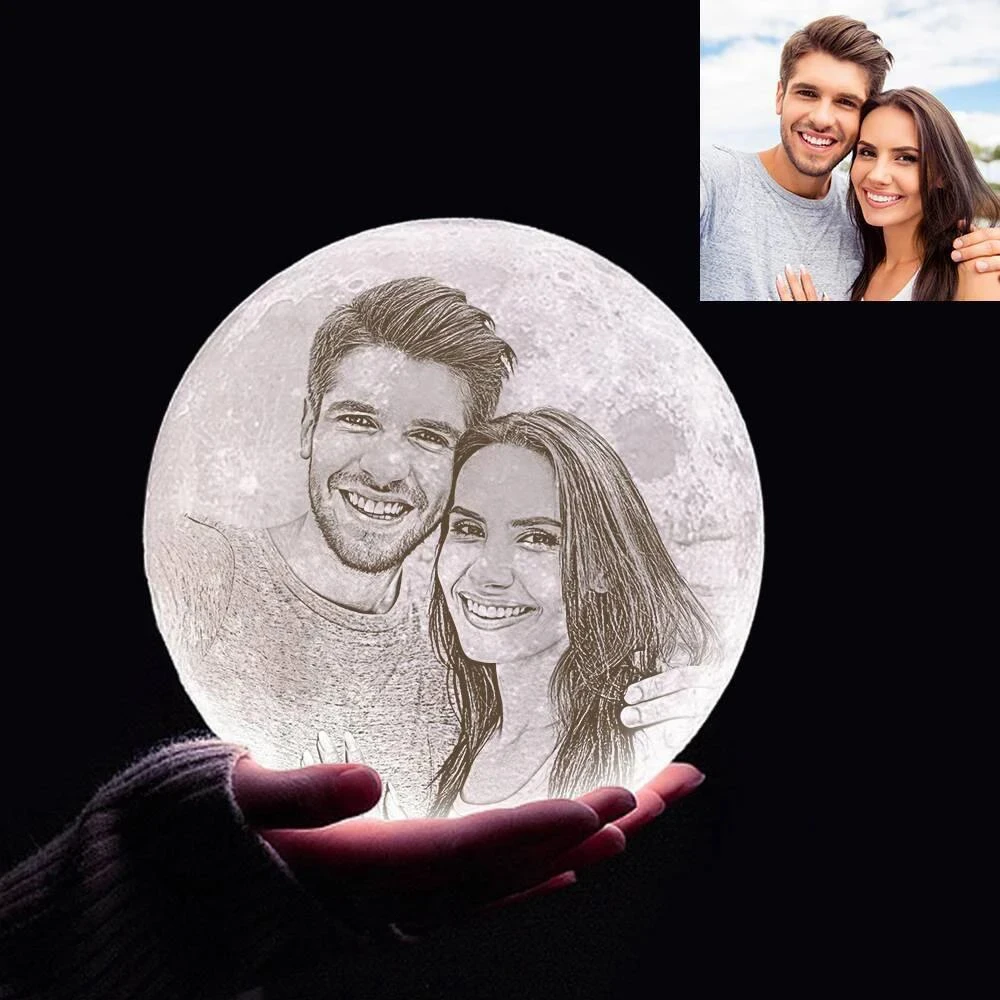 Gifts For Her 3D Moon Lamp Personalised Photo Moon Lamp