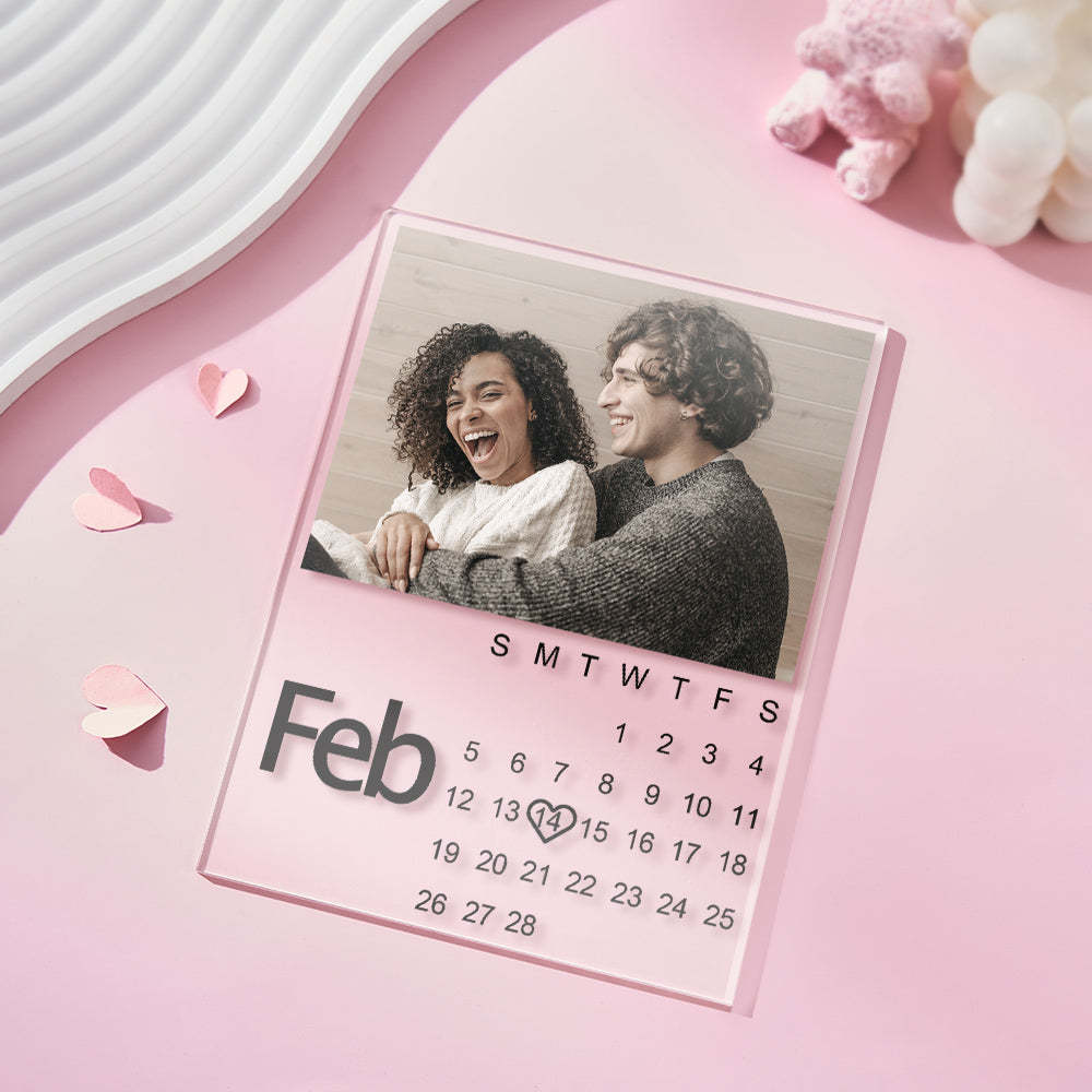 Customizable Calendar Plaque With Photo Personalized Photo Anniversary Gift - CustomPhotoWallet