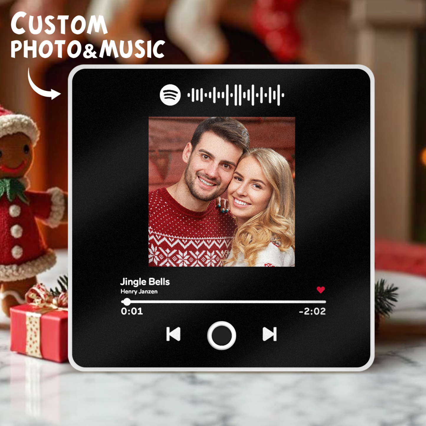 Customized Album Fridge Magnet Personalized Music Fridge Magnet Can Play Songs Christmas Gift - 