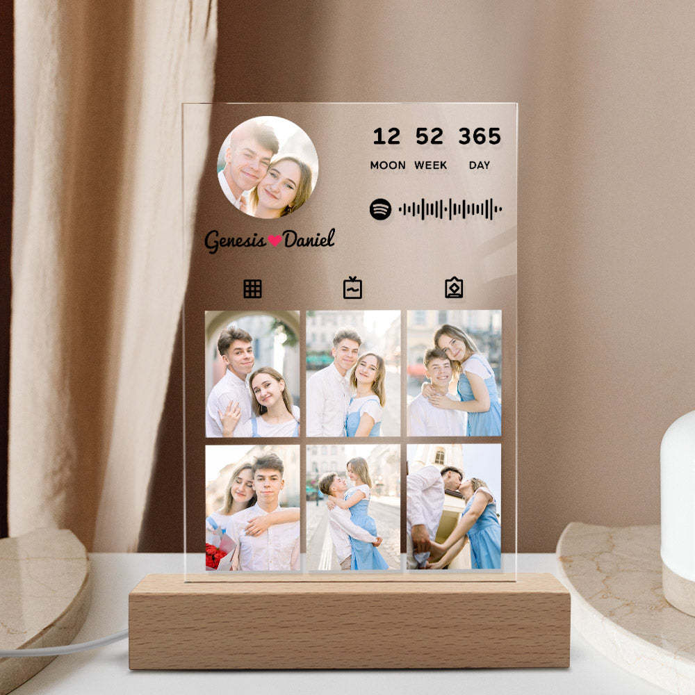 Custom Spotify Music Plaque Personalized Photo Anniversary Plaque Gift - CustomPhotoWallet