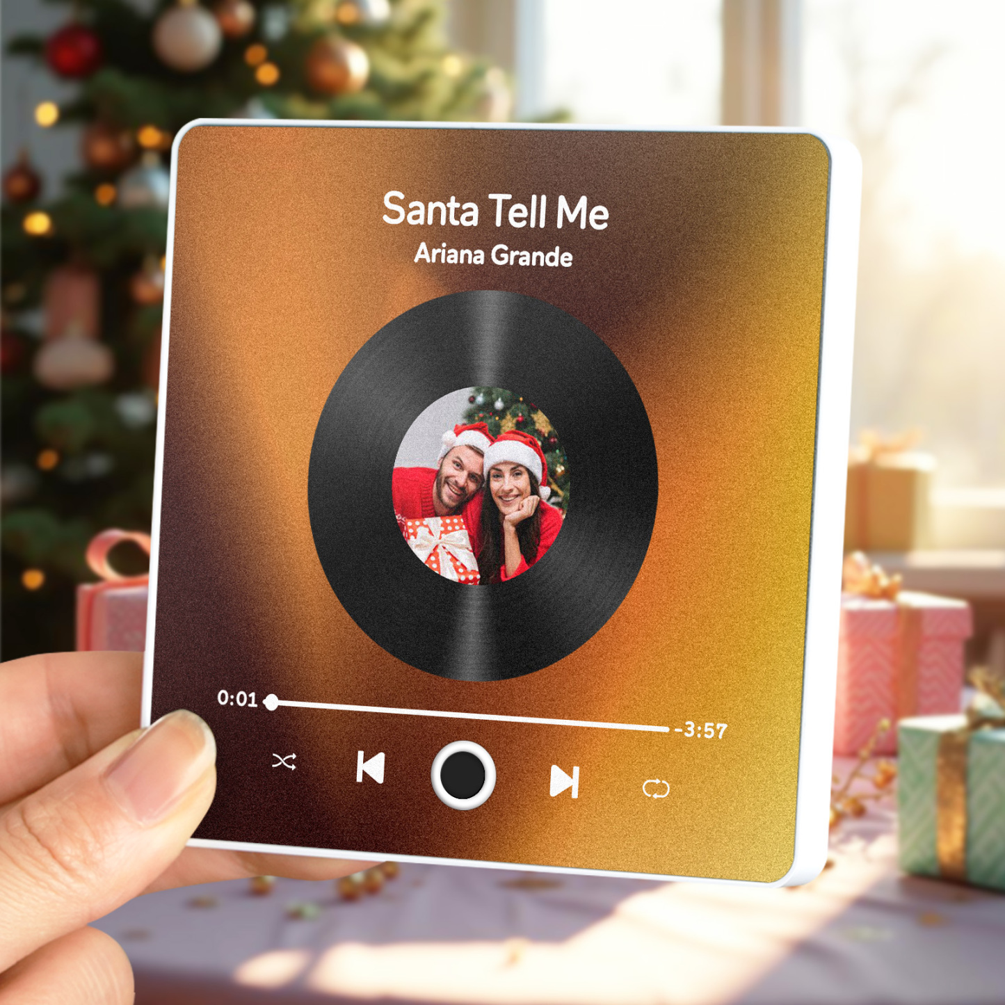 Customized Album Fridge Magnet Personalized Music Fridge Magnet Can Play Songs Christmas Gift - 