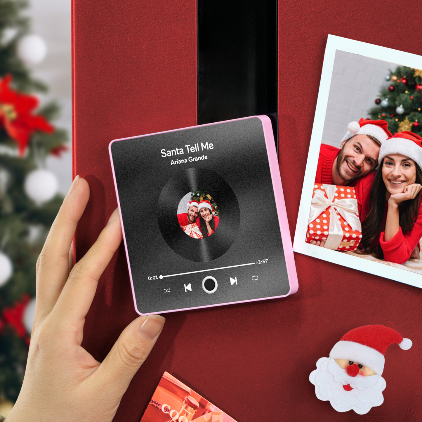 Customized Album Fridge Magnet Personalized Music Fridge Magnet Can Play Songs Christmas Gift - 