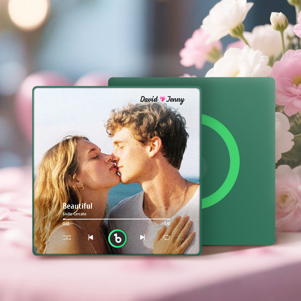 Custom Music Fridge Magnet Custom Colorful Frame Album Fridge Magnet Music Wall Photo Sticker Song Magnets That Can Play Music Valentine's Day Gifts - 